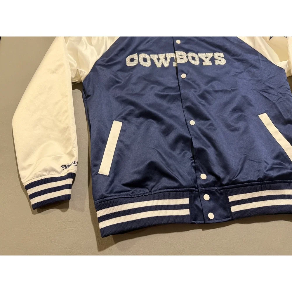 Mitchell & Ness Dallas Cowboys Jacket Mens XL Blue NEW Satin Varsity Throwback